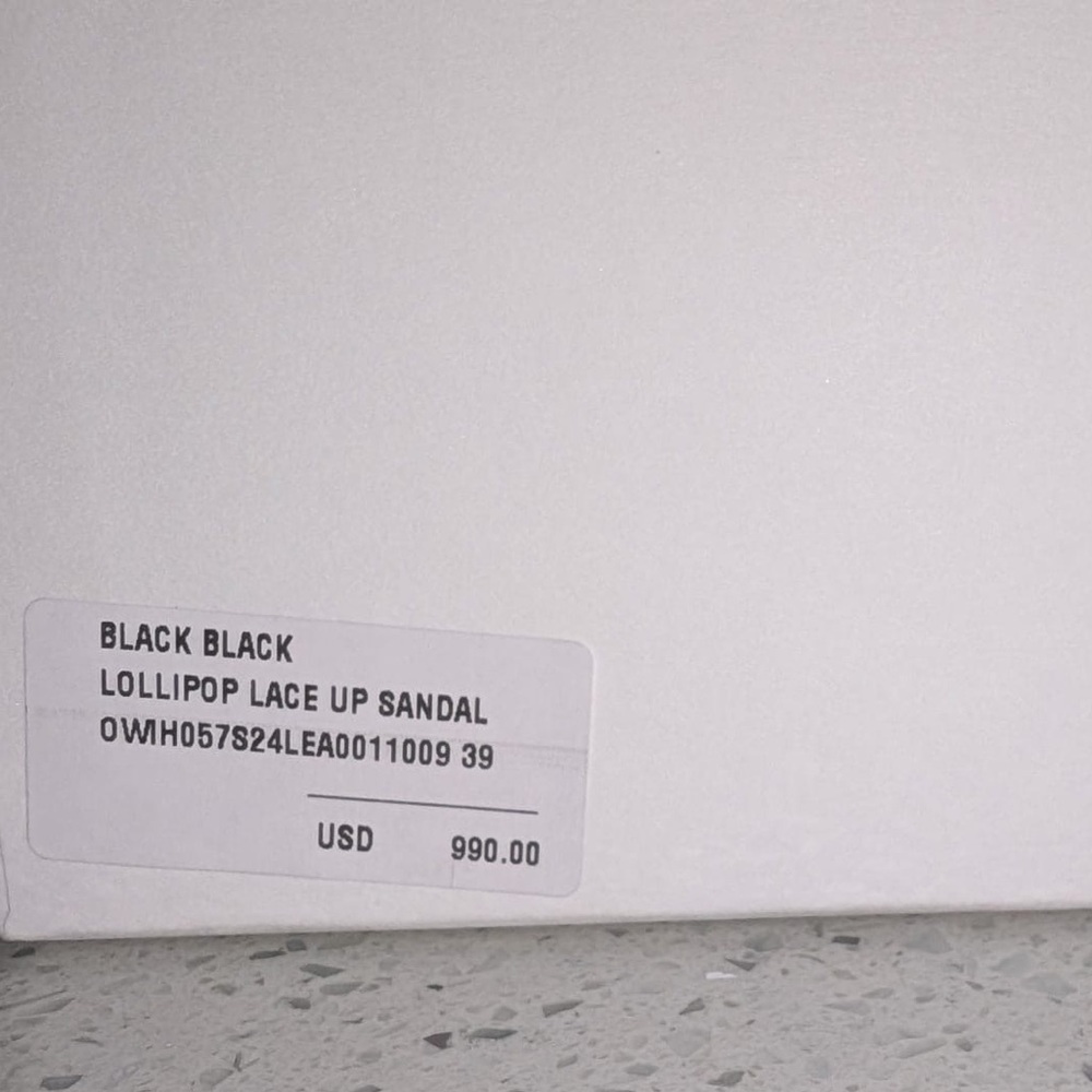 Off-White Black Lollipop lace-up leather sandals - Picture 8 of 11